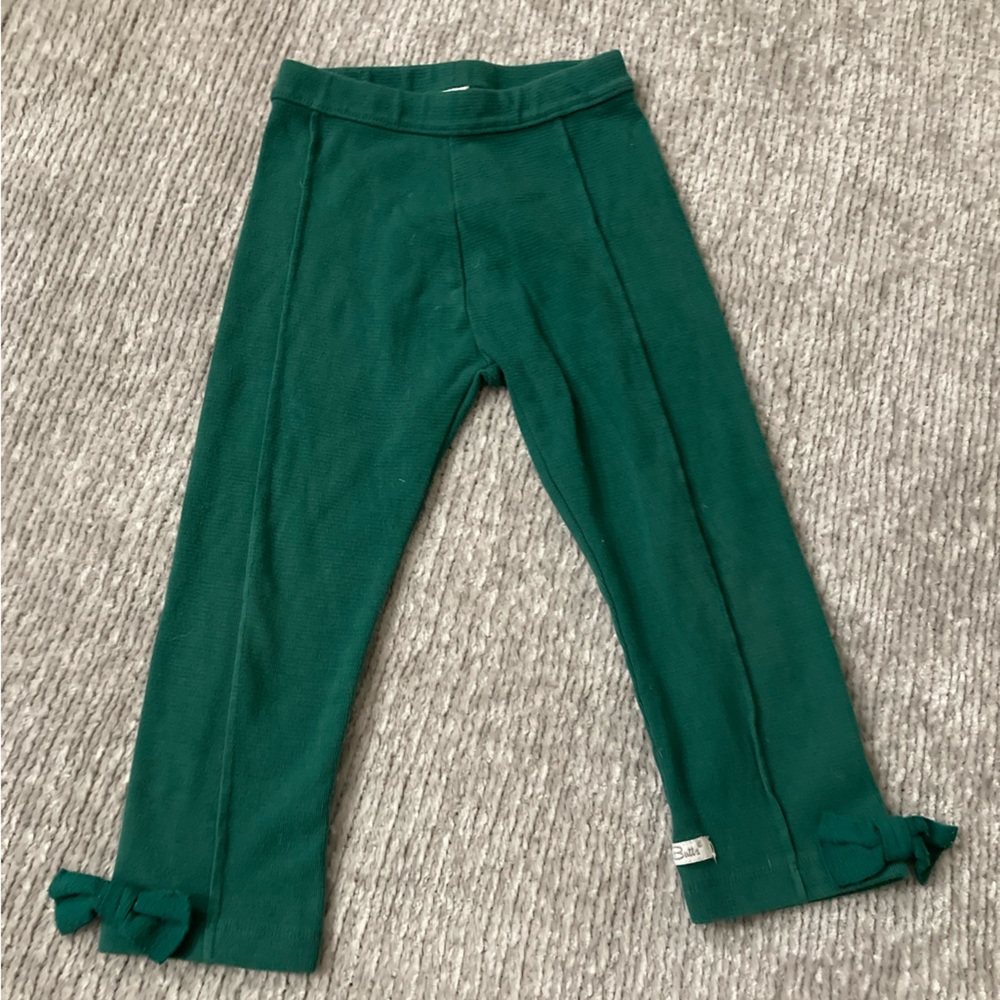 Ruffle Butts Bow Leggings Size 3T Emerald Green St. Patrick’s Day Soft Comfy